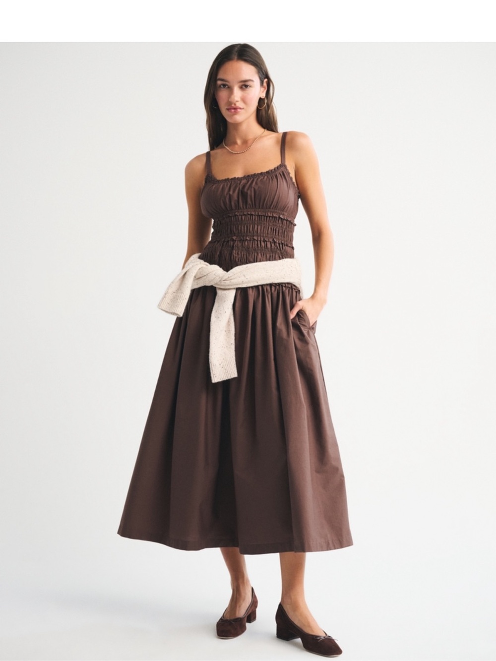 Abercrombie & Fitch bra free Smocked drop waist Maxi Dress never worn